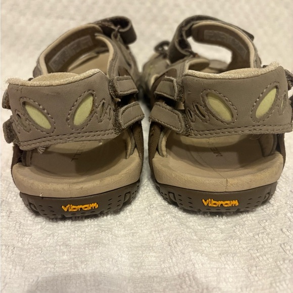 MERRELL Continuum Sandal Women 8 Tan Leather Vibram Waterproof Slingback Hiking - Picture 2 of 11